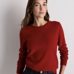 Quince L Varsity Red Crew Neck Sweater
